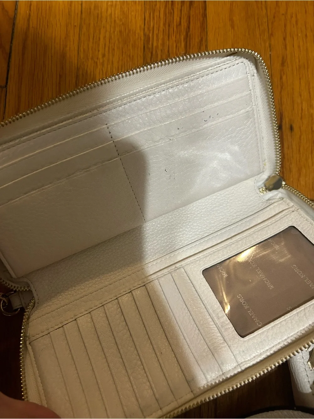 Michael Kors Lauryn Large Shoulder Bag Leather Optic White And Wallet